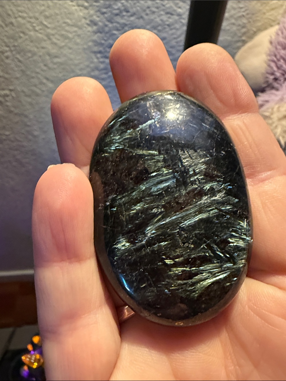 This stone is a polished Astrophyllite, or “Firework” Palm Stone. Beautiful!! - Picture 3 of 6